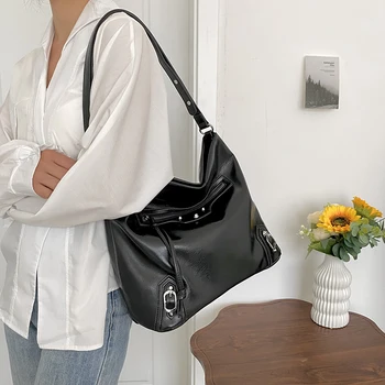 Повседневная сумка через плечо из искусственной кожи большой емкости, классические байкерские сумки Sweet Cool, Новый модный тренд, женская сумка-тоут