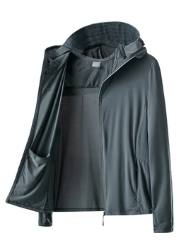 Летние мужские кожаные пальто с защитой от ультрафиолета UPF 50 +, солнцезащитная Дышащая Крутая Тонкая ветровка, повседневные куртки больших размеров 8XL