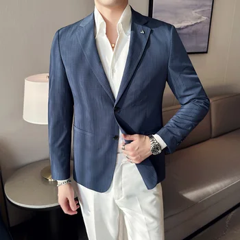 Новый мужской пиджак в деловом стиле, подходящий для отдыха, Приталенный Красивый мужской костюм для шафера, блейзер Hombre, Блейзеры для мужчин