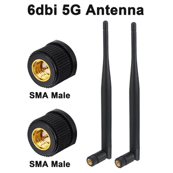 2 шт./лот 6dBi 5 ГГц WiFi Антенна 5g Антенна SMA Штекерный адаптер беспроводной маршрутизатор с высоким коэффициентом усиления 19,6 см