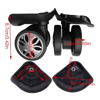 Комплекты для ремонта черных колес для перевозки багажа, удобные поворотные колеса для ручной клади слева и справа