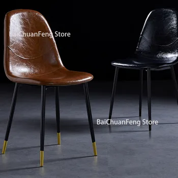 Роскошные обеденные стулья Nordic Light, Семейное Железо, Спинка обеденных стульев в индустриальном стиле, Простое Современное кресло, Кухонная мебель