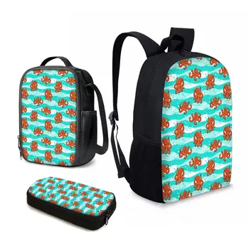 YIKELUO Подростковая сумка для ноутбука с мультяшным принтом осьминога, абстрактный водный дизайн, животный принт, повседневный рюкзак Mochilas на плечо