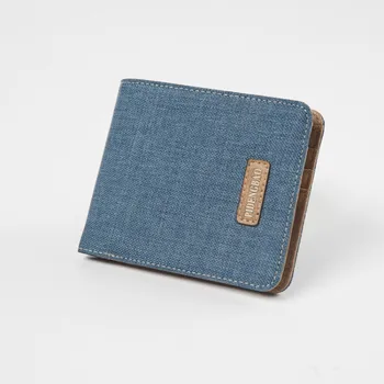 Холщовый короткий кошелек Студенческий Тренд Ультратонкая Многофункциональная Короткая сумка для карт в стиле Ретро Casual Walle
