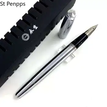 St Penpps 601A Вакуумная авторучка поршневого типа, Стальная Чернильная ручка, Серебряный колпачок, перо F/M/Fude, Канцелярские принадлежности, Школьные принадлежности