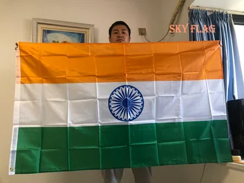 НЕБЕСНЫЙ ФЛАГ Национальный флаг Индии 90x150 см Висит из полиэстера в Индии индийский флаг украшение дома