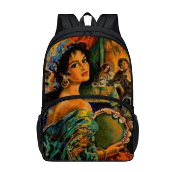 FORUDESIGNS Винтажный рюкзак для путешествий с принтом масляной живописи, стильные спортивные сумки в богемном стиле, школьные принадлежности для студентов, школьные сумки