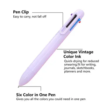 Ручка для письма 6шт, легкая шариковая ручка, легко нажимается, широко используется для детского скрапбукинга своими руками, 6-цветная ручка для письма