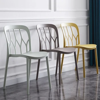 Скандинавская мебель, Пластиковые обеденные стулья, креативный дизайнерский стул со спинкой, стул для отдыха в гостиной, Современный стул для кухни в столовой