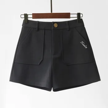 Женские брюки для гольфа, летняя однотонная модная повседневная удобная одежда для гольфа, быстросохнущие дышащие шорты для гольфа