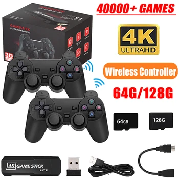 Портативная Игровая Консоль GD10 2.4G Беспроводные Контроллеры 4K HD TV Ретро Игровая Консоль 50 Эмуляторов 40000 + Игр для PS1/GBA/DC
