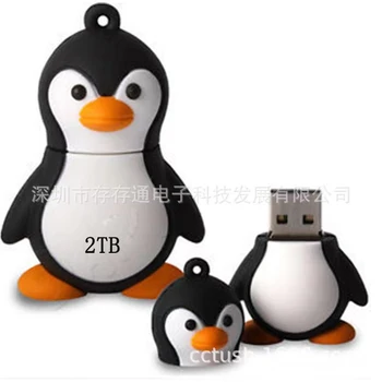 Высокоскоростной USB-накопитель USB Mini USB с Мультяшным Пингвином, 2 ТБ, флеш-накопитель USB, подарок для хранения флэш-накопителей Бесплатная Доставка