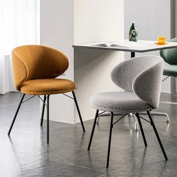 Современный тканевый обеденный стул для кухонной мебели, креативный дизайн обеденных стульев, стул для столовой для домашнего отдыха со спинкой
