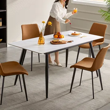 Квадратный Роскошный обеденный стол с выдвижным дизайном, Обеденный стол и стулья для гостиной, Водонепроницаемая мебель Mesa Comedor
