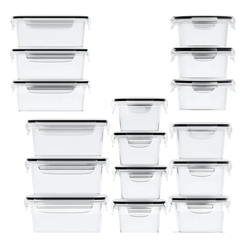 16 Упаковочных Герметичных Контейнеров Для хранения продуктов с Крышками (16 Контейнеров и 16 Крышек) Контейнеры для приготовления пищи
