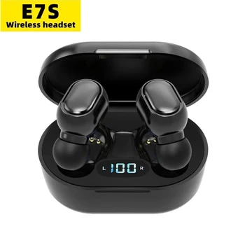 TWS E7S Fone Беспроводные наушники Bluetooth 5.0 Наушники Bluetooth с шумом и стереозвуком Наушники-вкладыши с зарядным чехлом для xiaomi iphone