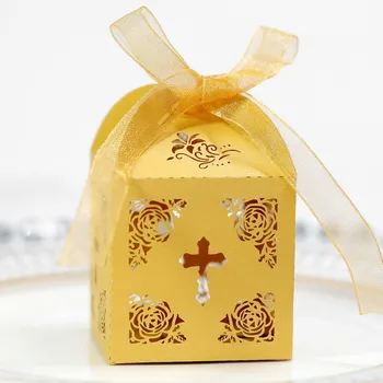 20шт Пересекающая Коробка конфет Драже Ангел Подарочная коробка Душа ребенка Крещение День Рождения Первое Причастие Крещение Пасхальное украшение