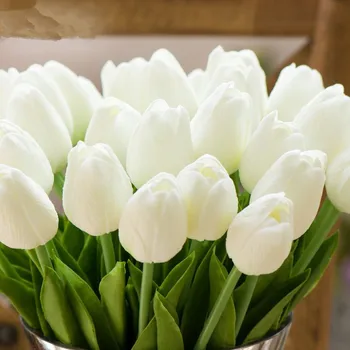 10ШТ Искусственный цветок тюльпана, настоящие цветы на ощупь, Свадьба на День Святого Валентина, Декор для дома и сада, искусственный букет, поддельный цветок