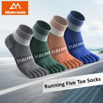 Maleroads 3 пары / лот Спортивные хлопковые носки с пятью носками для мужчин и женщин, Мягкие носки с раздельным носком для марафонского бега на открытом воздухе, велоспорта, пеших прогулок