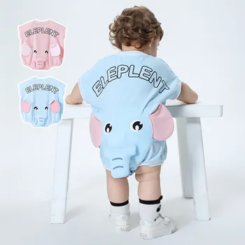 Летняя одежда для новорожденных, боди для девочек и мальчиков, детские комбинезоны Kawaii с мультяшным слоном, комбинезоны для малышей