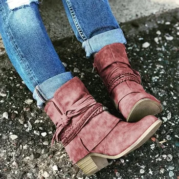 Самая низкая цена при лучшем качестве и бесплатный подарок - Женские ботинки зима-осень, ботинки на плоской подошве для девочек, Модная вязаная обувь в стиле пэчворк