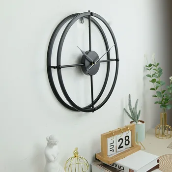 Современные простые бесшумные настенные часы гостиная спальня креативные декоративные часы Nordic light роскошные металлические железные художественные часы
