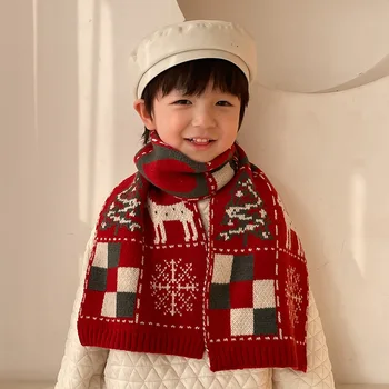 Зимний модный рождественский шарф унисекс 5 цветов для мальчиков и девочек, толстый теплый универсальный шейный платок