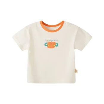 Хлопчатобумажная футболка pureborn Унисекс для малышей с графическим рисунком для мальчиков Gril с круглым вырезом и коротким рукавом