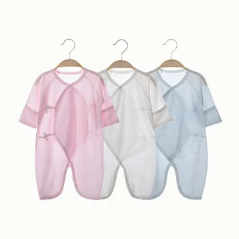 Новая летняя тонкая одежда для ребенка Комбинезон для новорожденных Бескостная бабочка Hark Ремень из бамбукового волокна Защитный комбинезон для живота