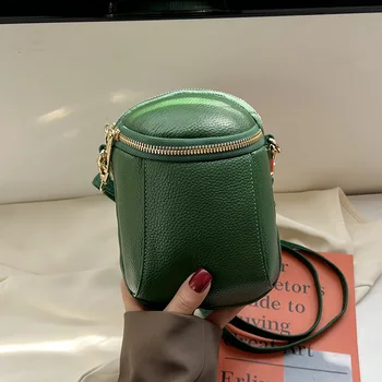 Маленький кожаный кошелек для женщин 2023, новая мода, маленькая сумка на одно плечо, сумка через плечо из воловьей кожи