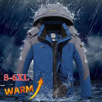 Зимняя уличная куртка 2020, мужское толстое теплое бархатное пальто, мужские ветрозащитные куртки с капюшоном, Повседневная верхняя одежда для пеших прогулок и альпинизма 9XL