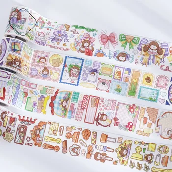 5 см * 3 м Милая Мультяшная девочка и бумажная карманная лента DIY Наклейка Канцелярские принадлежности