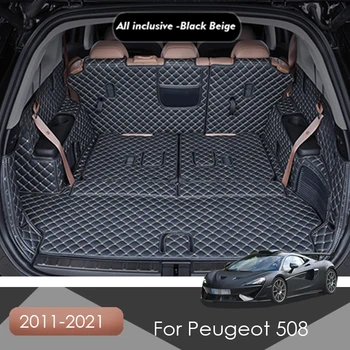 Кожаный Коврик Для Багажника Автомобиля Peugeot 508 2011-2021 Аксессуары Для Грузового Лайнера Внутренний Багажник