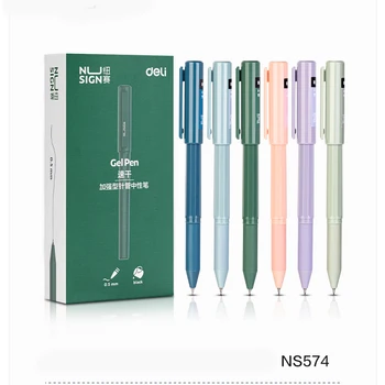 6шт DELI NS574 0,5 мм Черные чернила 6 Цветов Гелевые ручки Школьные Принадлежности для студентов Канцелярские принадлежности