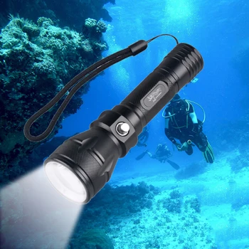 Новое поступление ANYGO, мощный фонарик для дайвинга мощностью 10 Вт, водонепроницаемый фонарь для подводного плавания IP68, Профессиональный подводный светодиодный фонарь для дайвинга