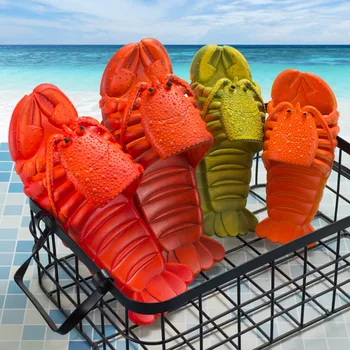 Новые пляжные тапочки с лобстером, Креативные тапочки, Милые Тапочки для родителей и детей, Женские вьетнамки Zapatos De Mujer Sz24-47