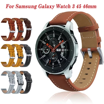 Galaxy 46 мм Ремешок Для часов Кожаный Ремешок Для Samsung Gear S3 22 мм Спортивный Браслет Замена Samsung Galaxy Watch 3 45 мм SM-R800