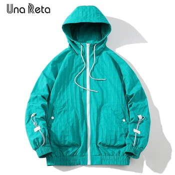 Куртки с капюшоном Una Reta Мужские Весенние Новые Ветровки в стиле хип-хоп с решеткой, уличная одежда с капюшоном, высококачественные повседневные куртки для мужчин