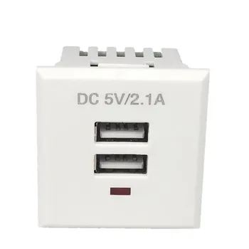 Двойная USB-розетка переменного тока, встроенная двойная USB-настольная розетка для зарядки постоянным током, Модульная розетка 5V 2.1A