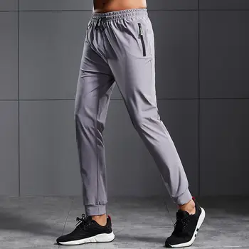 Спортивные штаны для бега, мужские спортивные футбольные Тренировочные брюки, карманы на молнии, Дышащие Леггинсы для фитнеса, брюки Плюс Размер
