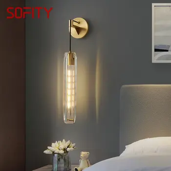Современный медный настенный бра DEBBY со светодиодной подсветкой из латуни в помещении, классический креативный декор для дома, гостиной, спальни