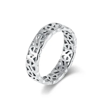 кольцо с полым кельтским узлом викинга из нержавеющей стали 6 мм для мужчин и женщин Размер 7-12