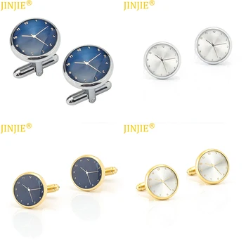 4-цветные часы; рубашка с рисунком в форме часов; Запонка для мужских фирменных пуговиц; высококачественные свадебные аксессуары; прямая поставка.
