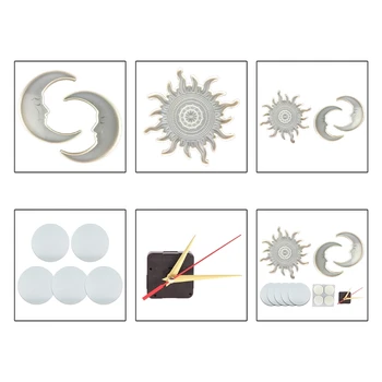 для декора Sun Moon Форма из эпоксидной смолы, Настенное зеркало, Настенные часы, силиконовая форма, Инструменты для литья ювелирных изделий 
