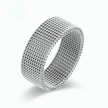 Ажурные плетеные кольца ажурного серебристого цвета для женщин и мужчин, французская мода, кольца с геометрическим сетчатым дизайном, Модные украшения в подарок