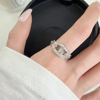 Корейские модные ювелирные изделия, кольца на указательный палец с цирконием, женское простое повседневное элегантное нежное кольцо
