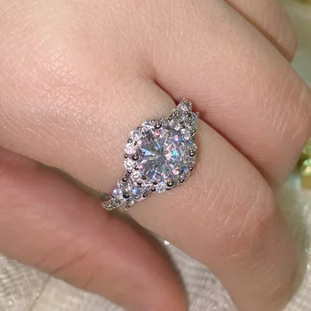 Versa, имитация бабочки в стиле ретро, Mosant D Color Radiant, 2,0-каратное кольцо, женское кольцо с покрытием PT950 platinum, европейский и американский свадебный браслет