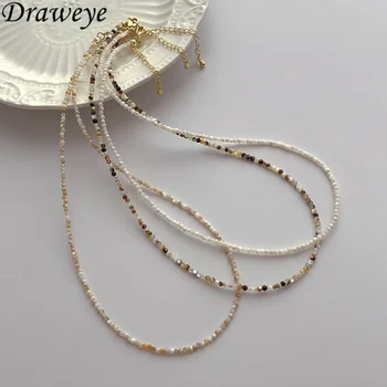Draweye Ожерелье из свежего жемчуга для женщин, красочные Модные ожерелья в богемном стиле, Роскошные летние винтажные ювелирные изделия