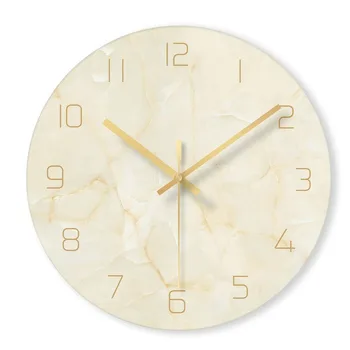 Современный дизайн Настенные часы из скандинавского мрамора Минималистичные Художественные часы для спальни Индивидуальное креативное украшение гостиной Настенные часы klok