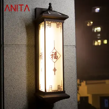 ANITA Открытый Солнечный Настенный Светильник Креативность Китайское Бра Светодиодный Водонепроницаемый IP65 для Домашнего Двора Виллы Крыльцо